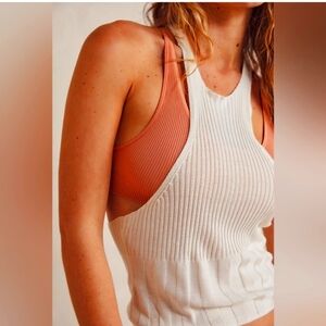Free People White Knit Tank